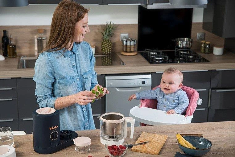 Trintuvas-garintuvas Beaba Babycook Neo, tamsiai mėlynas/baltas