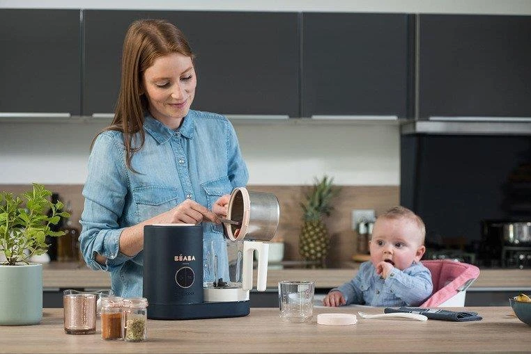 Trintuvas-garintuvas Beaba Babycook Neo, tamsiai mėlynas/baltas