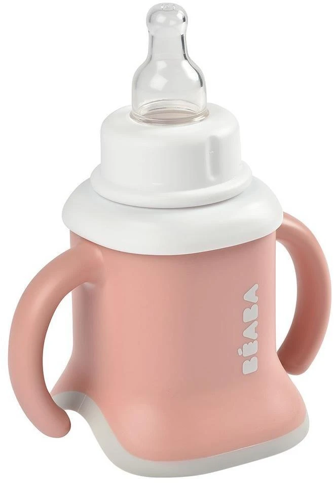 Beaba 3in1 mokomasis puodelis, spalva: old pink