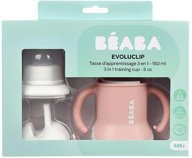 Beaba 3in1 mokomasis puodelis, spalva: old pink