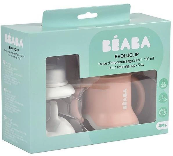 Beaba 3in1 mokomasis puodelis, spalva: old pink