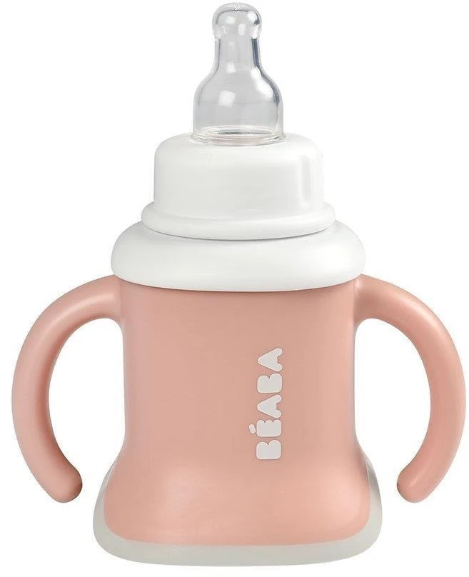 Beaba 3in1 mokomasis puodelis, spalva: old pink