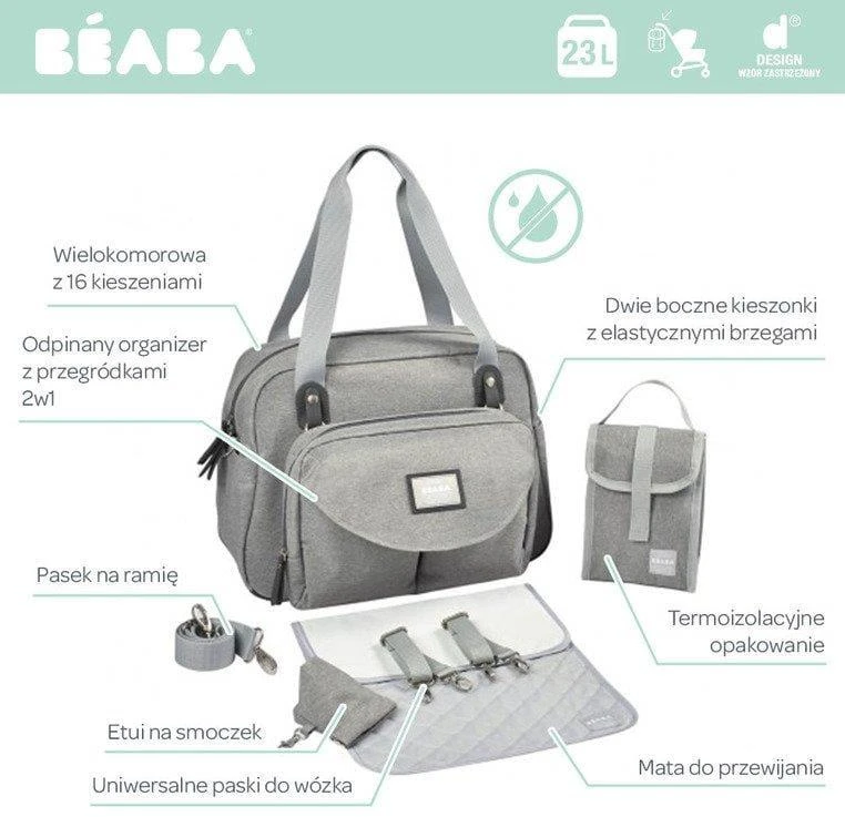BEABA MAMOS RANKINĖ GENEVE II HEATHER Pilkas