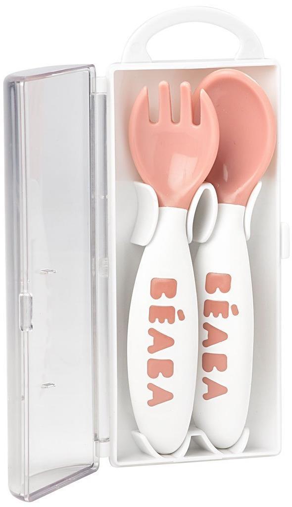 Beaba ergonomiški stalo įrankiai, +8 mėn, spalva: old pink