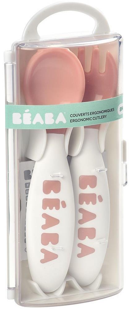 Beaba ergonomiški stalo įrankiai, +8 mėn, spalva: old pink
