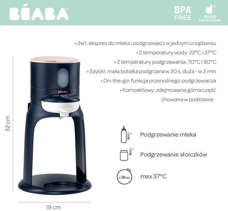 BEABA BIB EXPRESSO MIŠINUKO RUOŠIMO APARATAS IR ŠILDYTUVAS, NIGHT Mėlynas