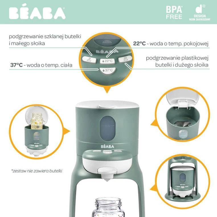 BEABA BIB EXPRESSO MIŠINUKO RUOŠIMO APARATAS IR ŠILDYTUVAS, EUCALYPTUS Žalias