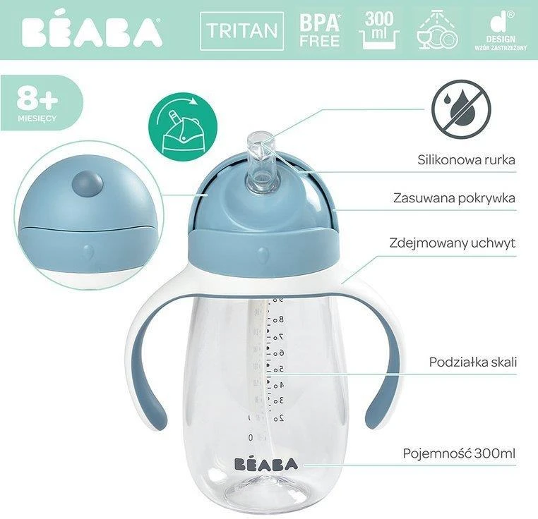 BEABA GERTUVĖ SU ŠIAUDELIU, 300 ML, WINDY Mėlynas