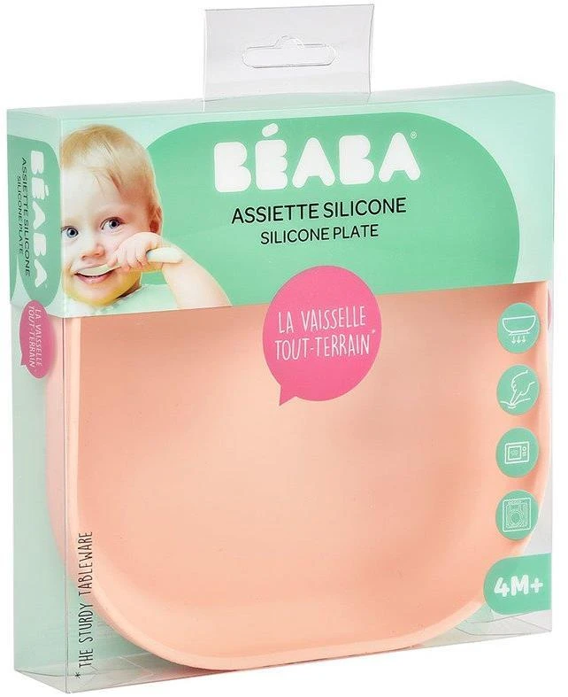 BEABA SILIKONINĖ DUGNU PRILIMPANTI LĖKŠTĖ, COTTON CANDY