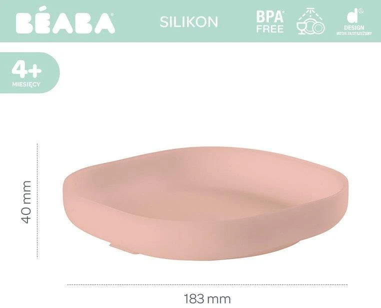 BEABA SILIKONINĖ DUGNU PRILIMPANTI LĖKŠTĖ, COTTON CANDY