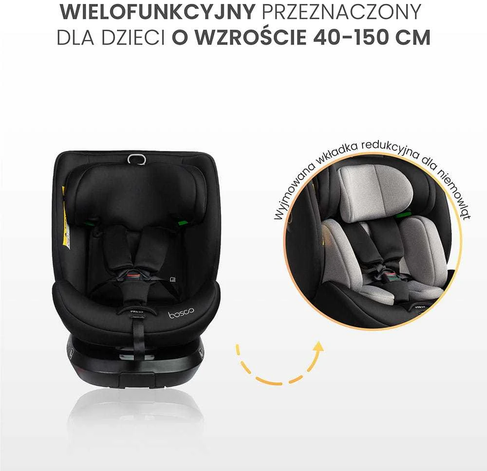 Mėlyna Vaiku Baze Autokėdutė Caretero Bosco I-size 0-36 kg., 360°, Mėlyna