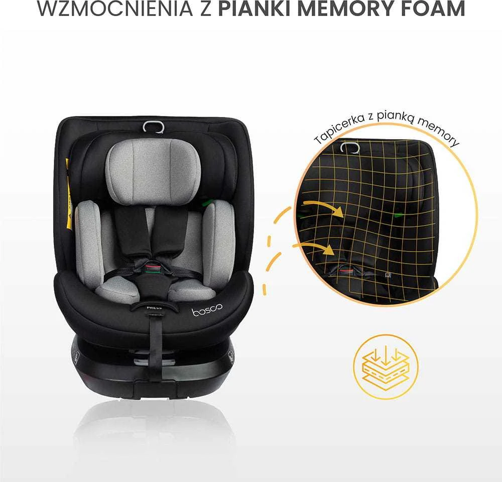 Mėlyna Vaiku Baze Autokėdutė Caretero Bosco I-size 0-36 kg., 360°, Mėlyna