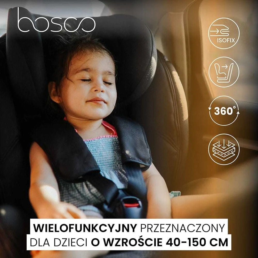 Caretero Bosco autokėdutė su miegančiu vaiku
