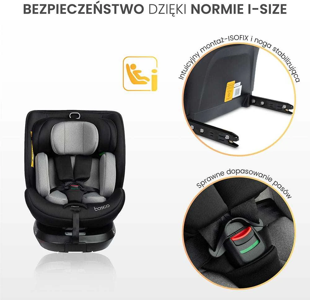 Mėlyna Vaiku Baze Autokėdutė Caretero Bosco I-size 0-36 kg., 360°, Mėlyna