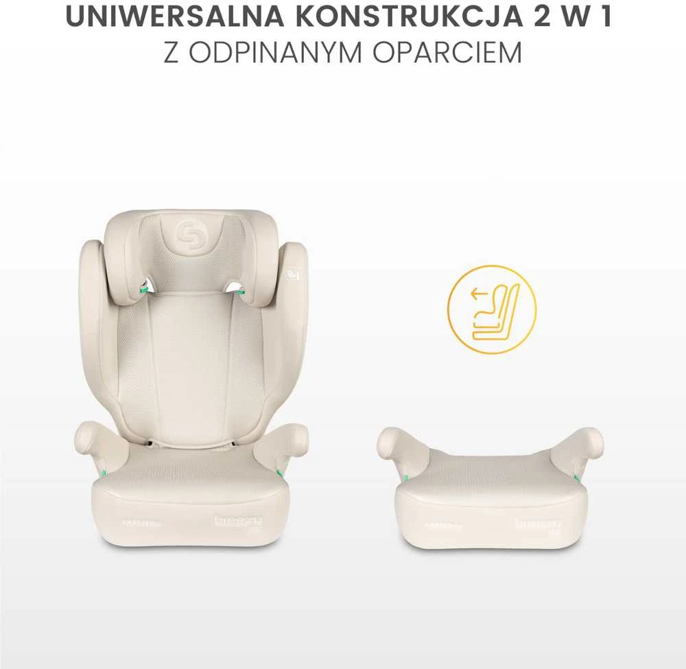 Caretero Breezy - fotelik automobilinis 100-150 cm 2w1 su funkcija boostera | Pilkas