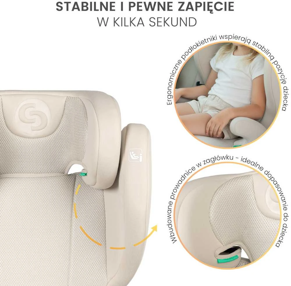 Caretero Breezy - fotelik automobilinis 100-150 cm 2w1 su funkcija boostera | Pilkas