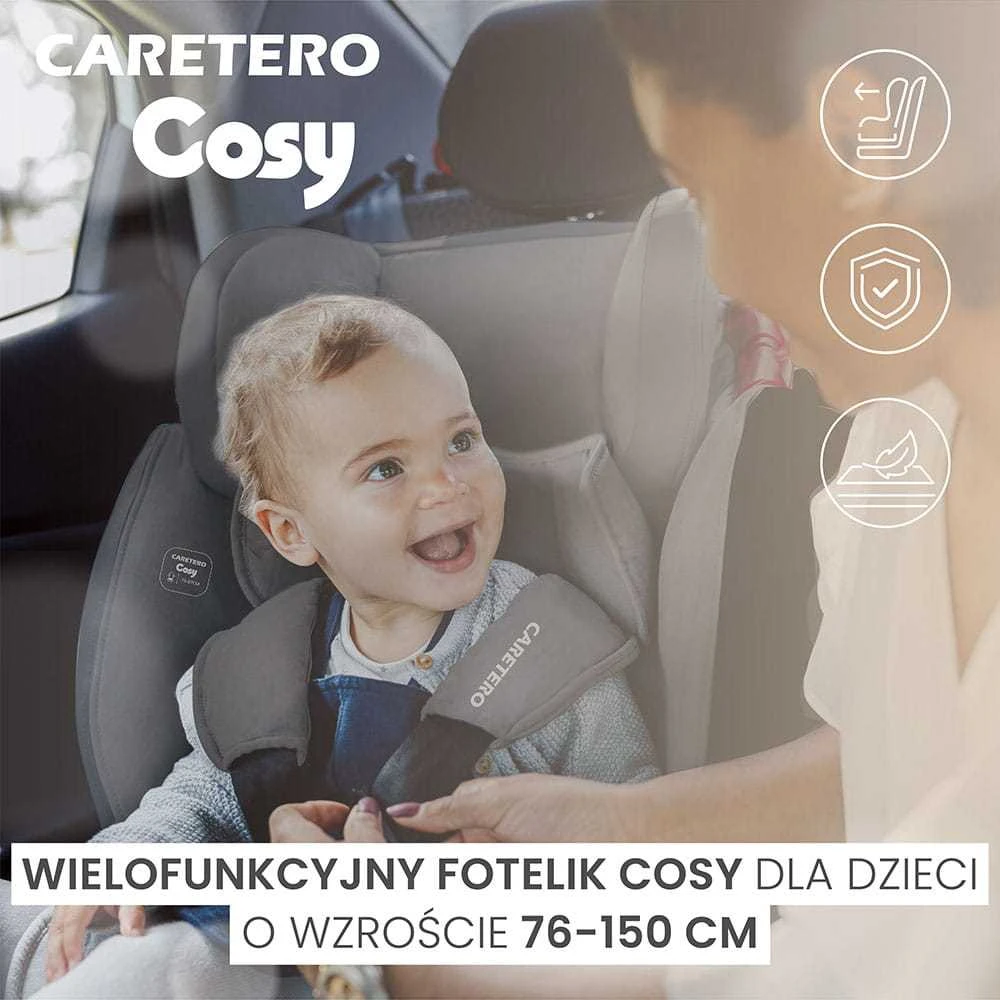 Automobilinė kėdutė Caretero COSY I-Size, 76–150 cm, Juodas