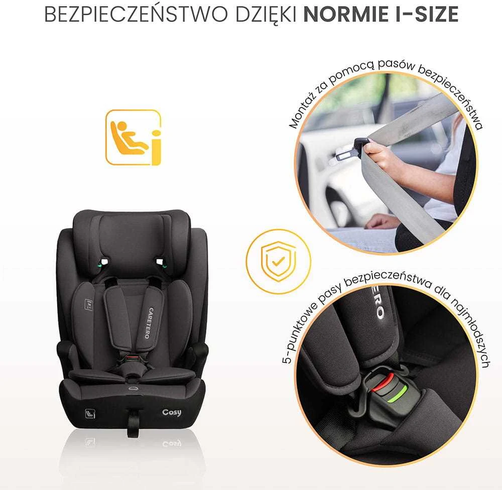 Automobilinė kėdutė Caretero COSY I-Size, 76–150 cm, Pilkas