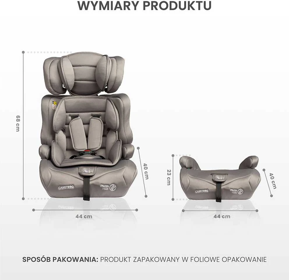 Caretero FALCON I-Size: techninių matmenų schema