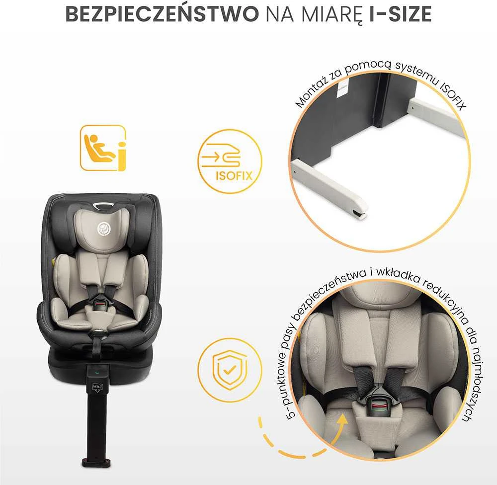 Caretero Automobilinė kėdutė FORTIS I-SIZE, 40-150cm, Pilkas