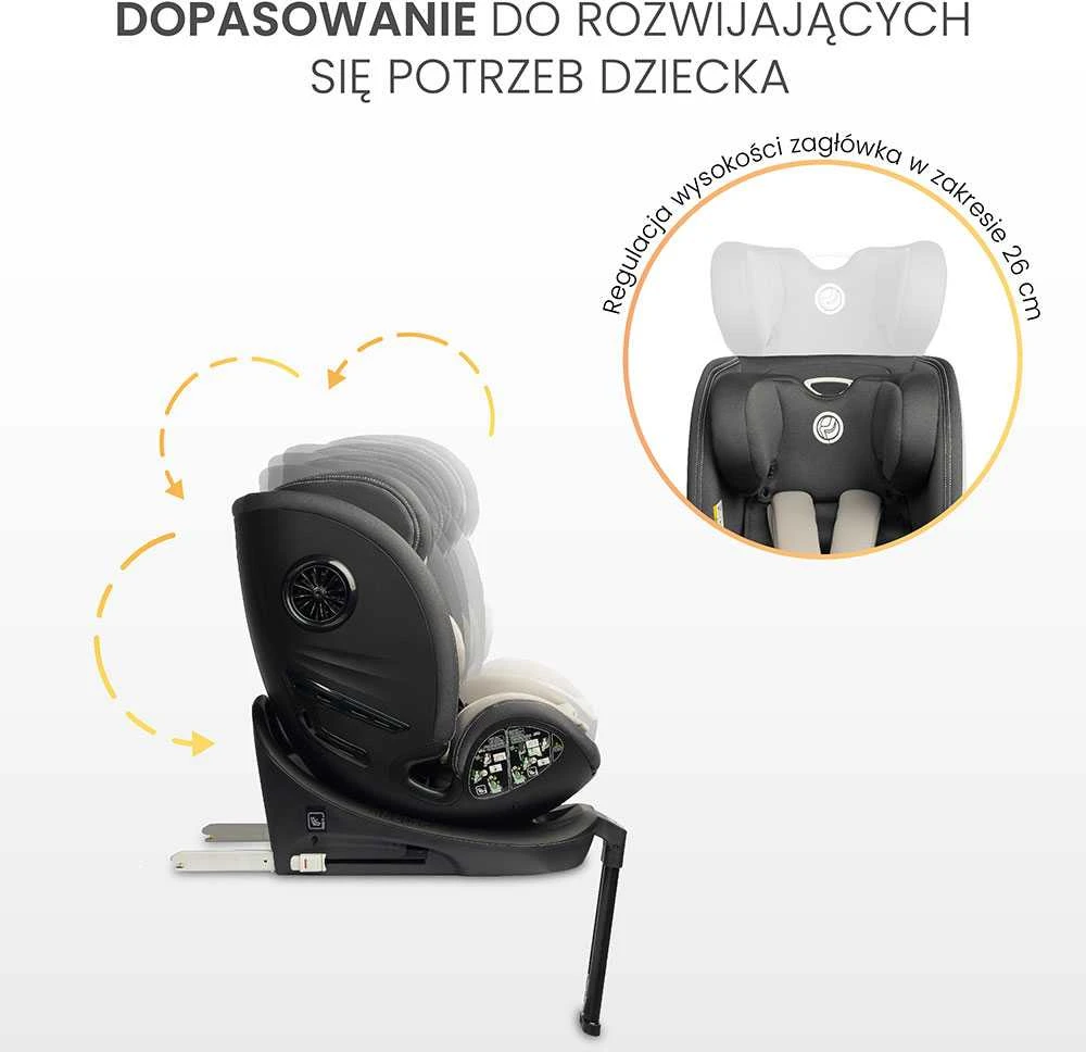 Caretero Automobilinė kėdutė FORTIS I-SIZE, 40-150cm, Pilkas