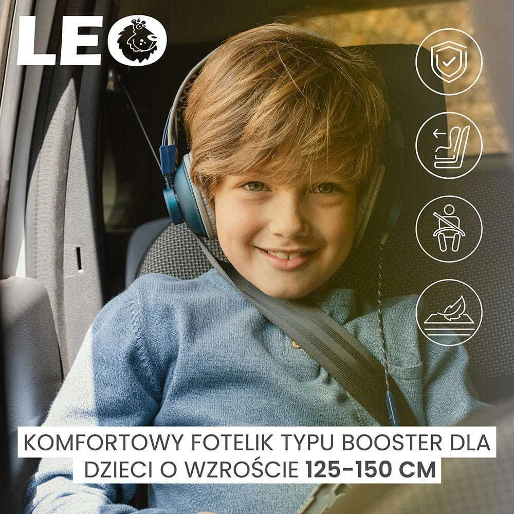 Caretero Leo i-Size kėdutė su besišypsančiu vaiku