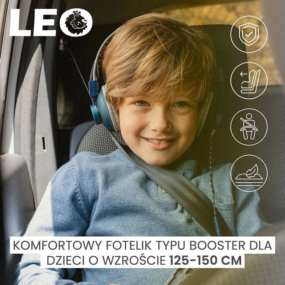 Caretero Leo i-Size vaikas su saugos diržu