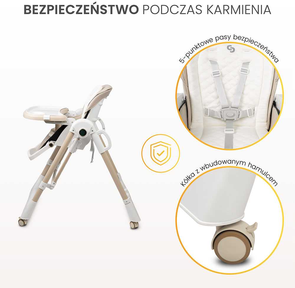 Caretero MAITINIMO KĖDĖ NESTO BEIGE
