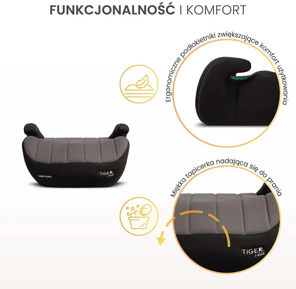 Automobilinė kėdutė-paaukštinimas Caretero Tiger I-size, 15-36 kg, rožinė