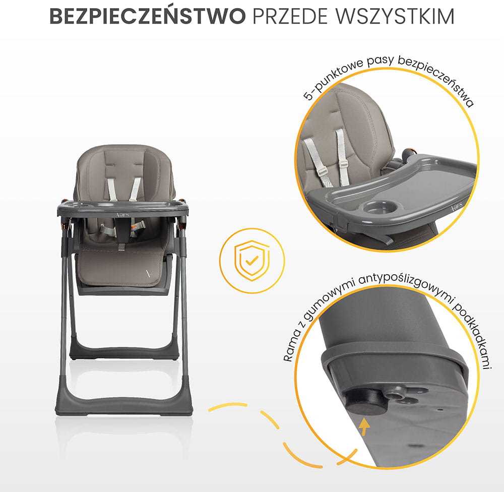 VARS smėlio spalvos CARETERO maitinimo kėdutė