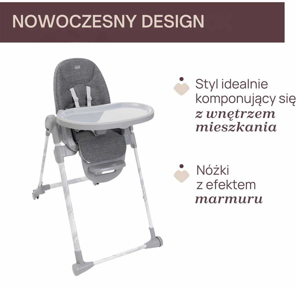 Chicco Polly Armonia STEEL – maitinimo kėdutė