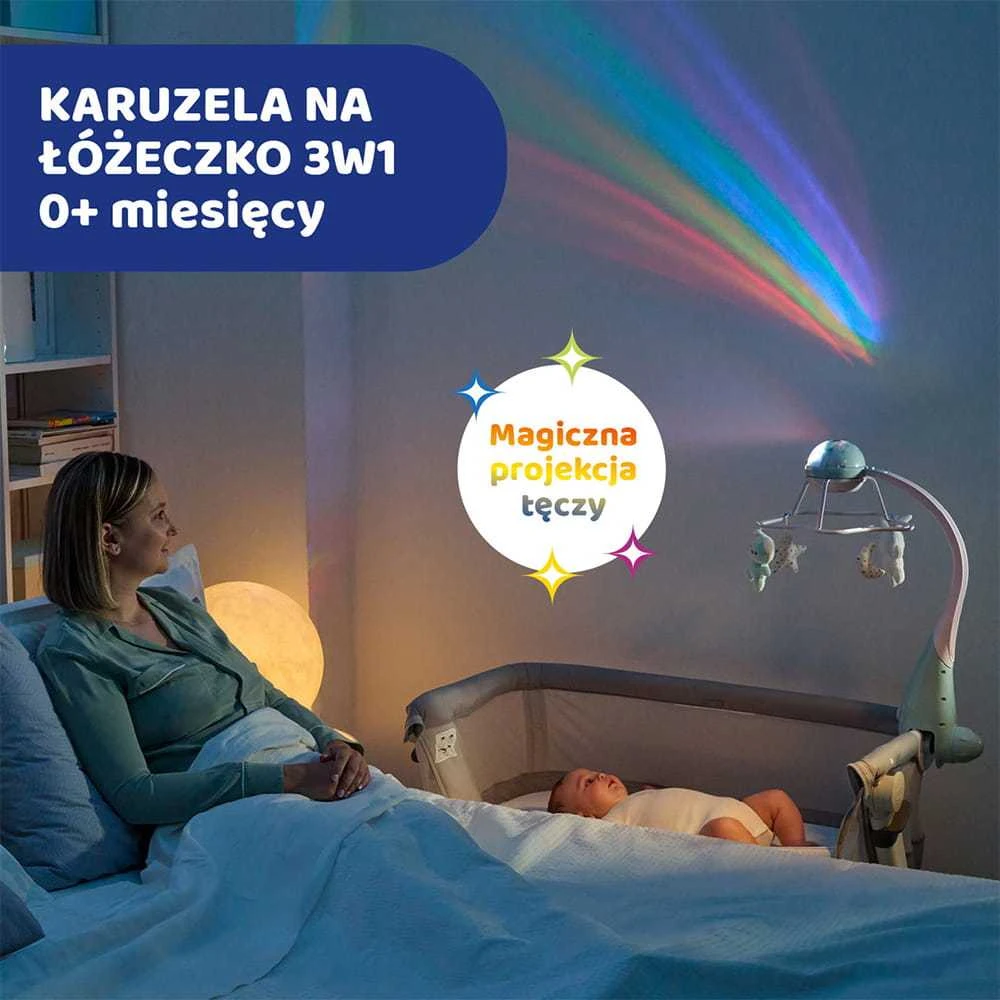 Chicco Rainbow vaivorykštės projekcija prie lovelės
