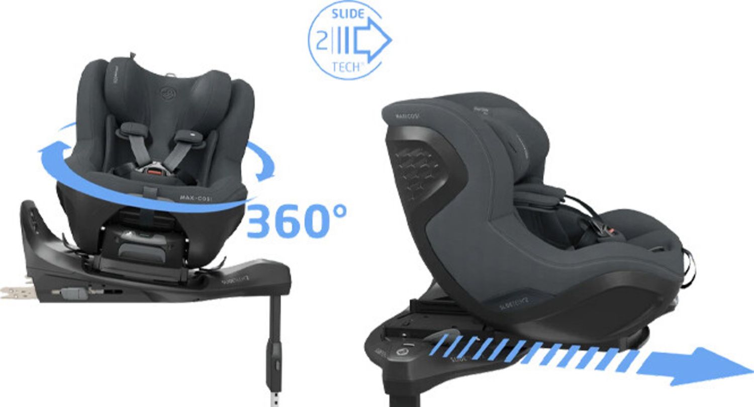 Maxi-Cosi Pearl Slide Pro - automobilinė kėdutė 61-105 cm, ~0-18 kg | Autentiška grafito spalvos aprašymas - Prekės nuotrauka