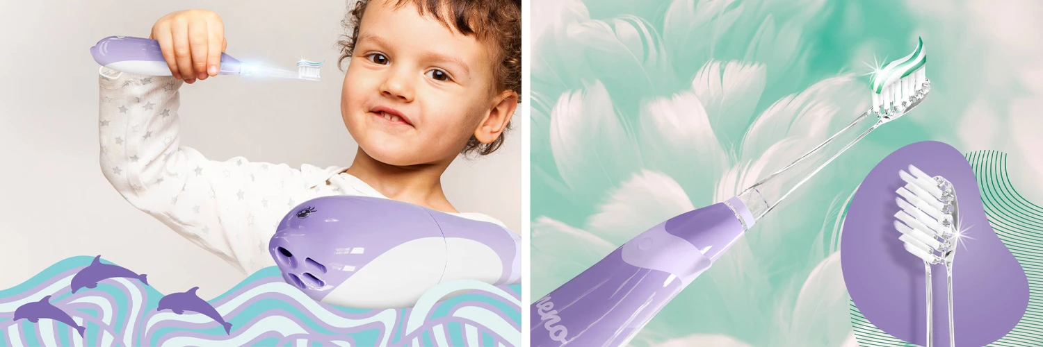 Dantų šepetėlis Neno Tutti - elektrinė szczoteczka do zębów vaikams | Violet aprašymas - Prekės nuotrauka