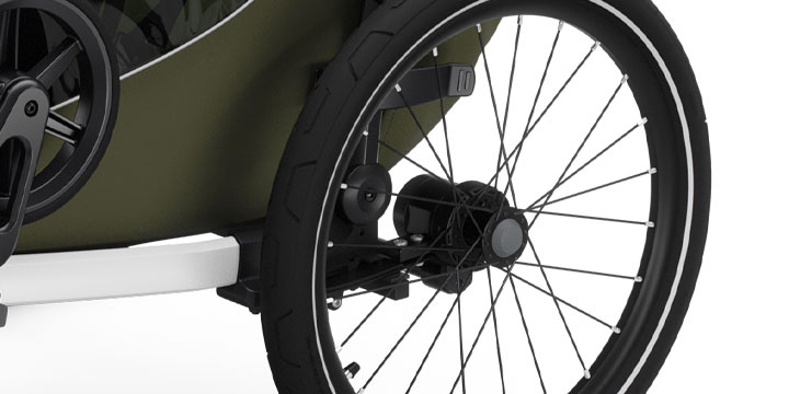 „Thule Chariot Lite“ dviguba dviračių priekaba, vintažinės žalios spalvos aprašymas - Prekės nuotrauka