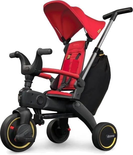 Doona Liki Trike S3 5in1 Sulankstomas triratukas dviratukas - Juodas/raudonas