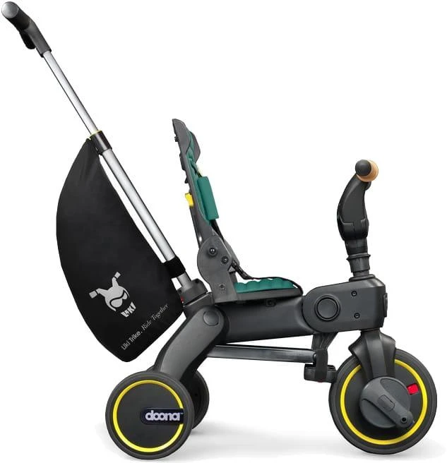 Doona Liki S5 5in1 Sulankstomas triratis dviratukas + puodelių laikiklis - Juodas/žalias