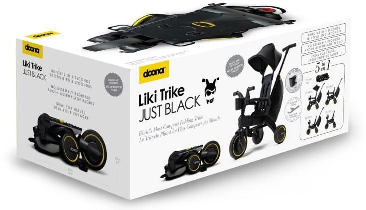 Doona Liki Trike S5 5in1 Sulankstomas triratis dviratukas, juodas
