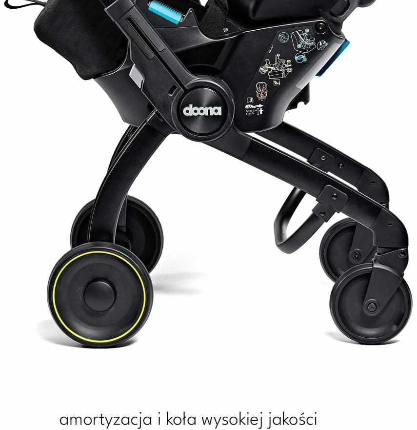 Automobilinė kėdutė - vežimėlis Doona X, 0-13 kg, Nitro Juodas