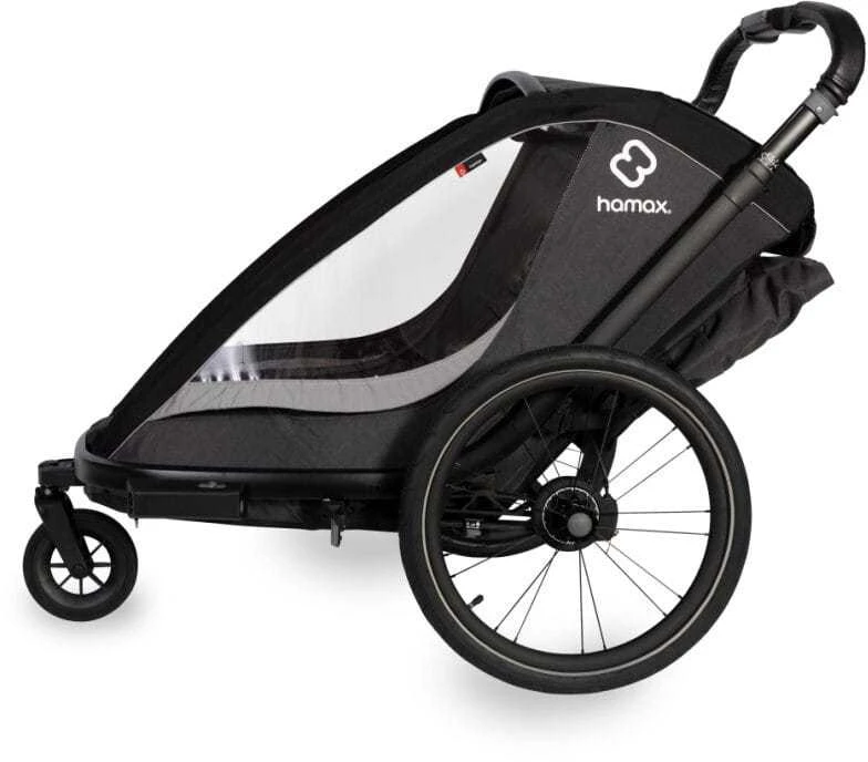 Hamax Cocoon One - vienvietė 2in1 dviračio priekaba, priekaba ir vežimėlis | Pilka/juoda