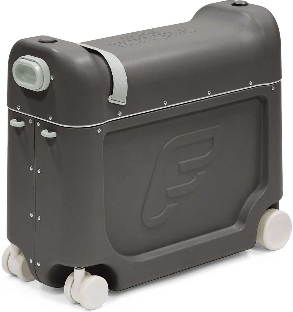 Kelioninis Stokke JetKids BedBox – vaikiškas lagaminas su lovos funkcija | Midnight Pilkas