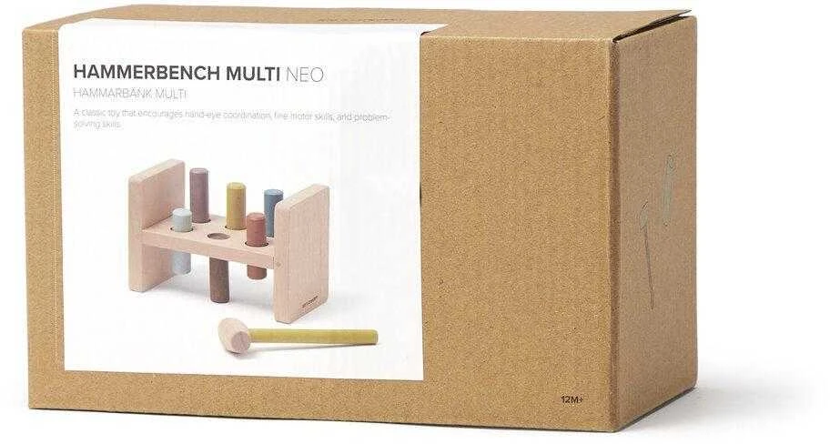 Kids Concept Vaikiškas konceptas – Suoliukas su plaktuku | Daugiaspalvis (NEO)