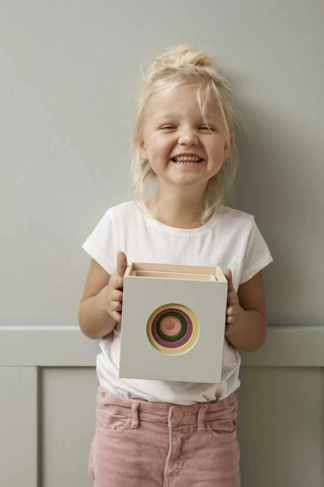 Kid's Concept - Mediniai krovimo kubeliai, 5 vnt | Daugiaspalvis (EDVIN)