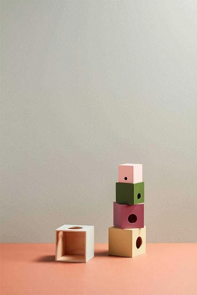Kid's Concept - Mediniai krovimo kubeliai, 5 vnt | Daugiaspalvis (EDVIN)