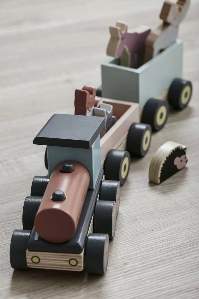 Kids Concept Vaiko koncepcija – traukinys su gyvūnais | Daugiaspalvis (EDVIN)