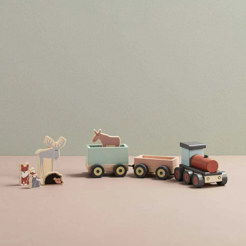 Kids Concept Vaiko koncepcija – traukinys su gyvūnais | Daugiaspalvis (EDVIN)