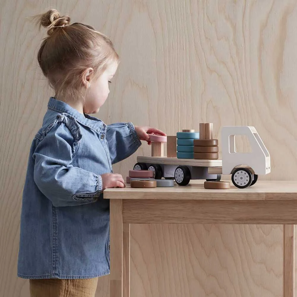 Kids Concept Vaikiškas konceptas – rūšiavimo sunkvežimis su priekaba | Daugiaspalvis (AIDEN)