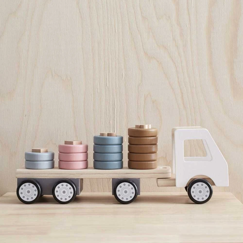Kids Concept Vaikiškas konceptas – rūšiavimo sunkvežimis su priekaba | Daugiaspalvis (AIDEN)