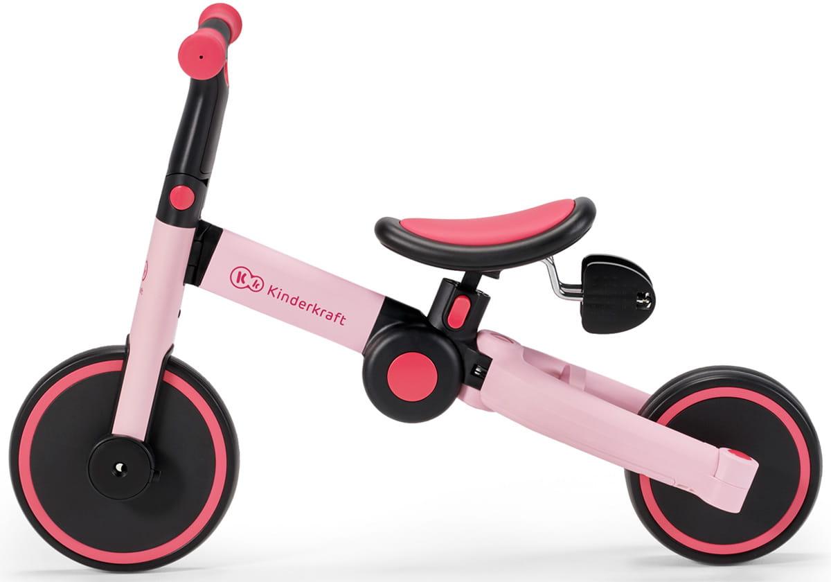 Kinderkraft sulankstomas vaikiškas triratukas 3 viename 4TRIKE KR4TRI00PNK0000, rožinis