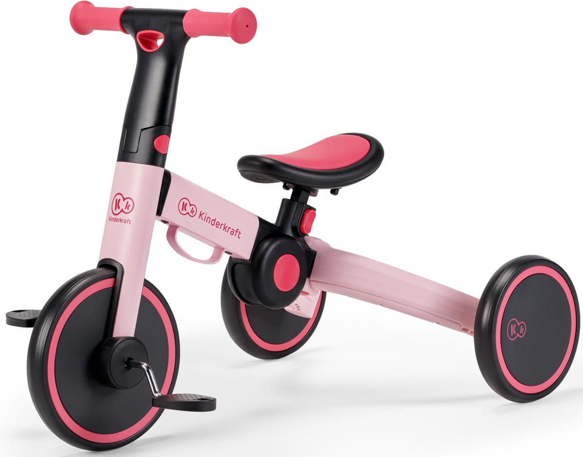 Kinderkraft sulankstomas vaikiškas triratukas 3 viename 4TRIKE KR4TRI00PNK0000, rožinis